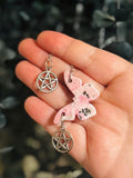 Rhodocrosite Butterfly Pendulums